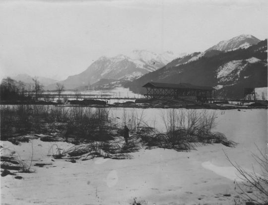 Foto Entladestation der Drahtseilriese der Forstverwaltung Feldkirch