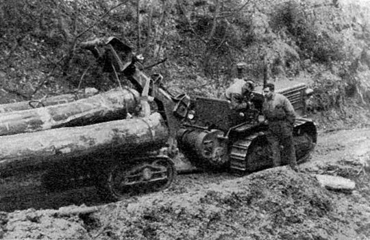 Foto Holzrücken mit Rückebogen