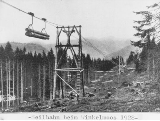 Foto Drahtseilbahn beim Winkelmoos 1928