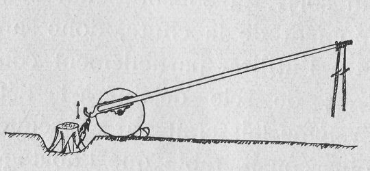 Foto Stockrodung  mit "Levier avec roues de support"