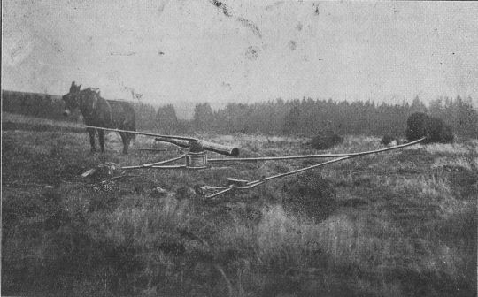 Foto Stockrodung mit pferdebetriebener Rodewinde