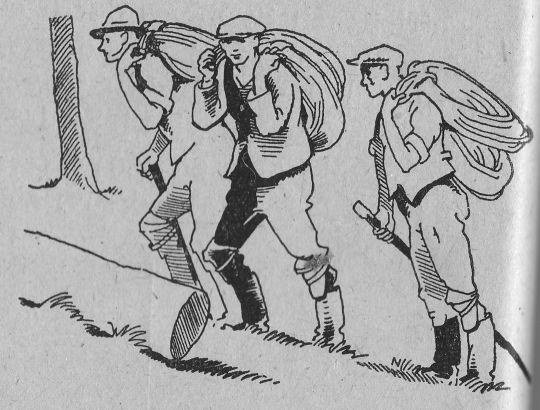 Foto "Bergauftransport der Seile"