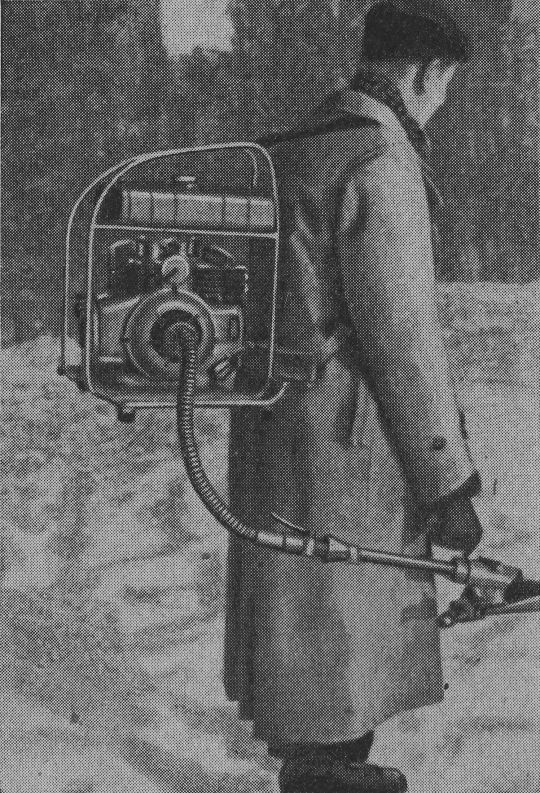 Foto "Motorkettensäge mit Bügelführung speziell als Entastungsmaschine verwendbar"