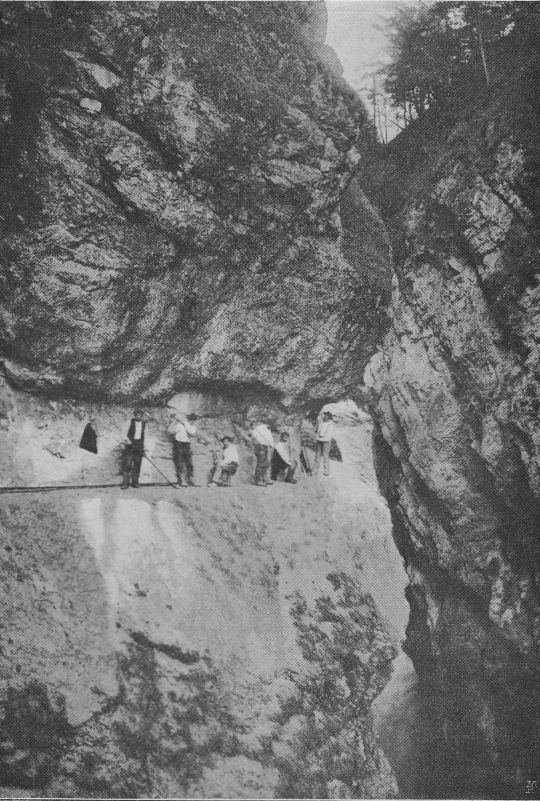 Foto "Im Bau begriffene Triftsteigstrecke (Tiefenbachklamm)"