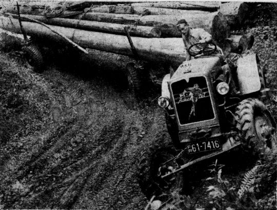 Foto "MAN-Dieselschlepper mit Vierradantrieb auf unbefestigtem Waldweg ..."