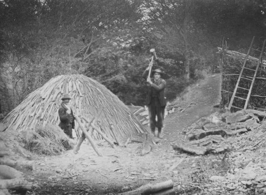 Foto Spalten mit Keil und Hammer