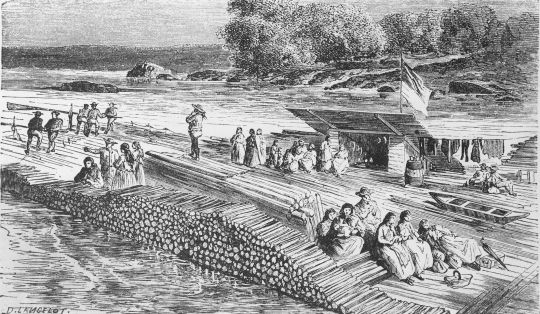 Foto Flösserei auf der Donau