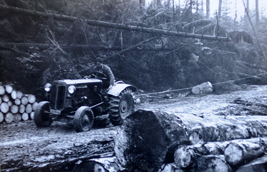Foto Rücken mit Traktor
