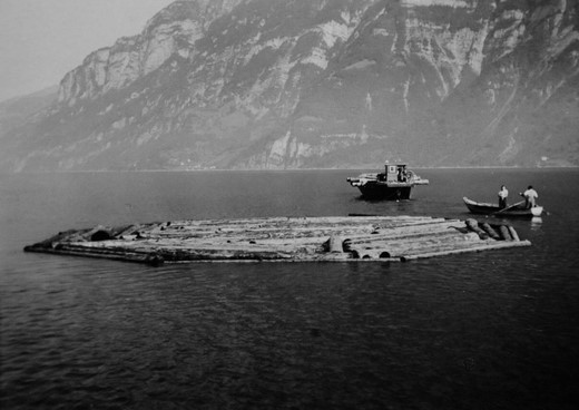 Foto Holzfloss auf dem Walensee