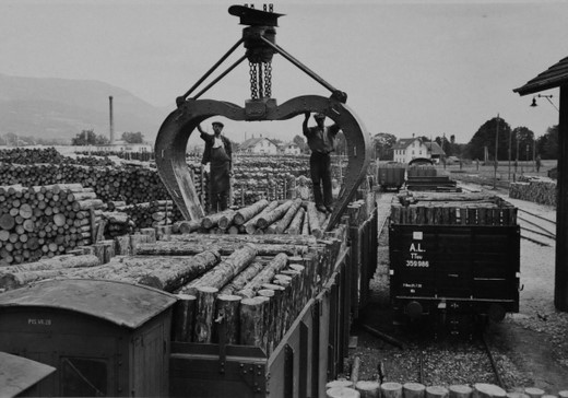 Foto Holzverlad per Bahn