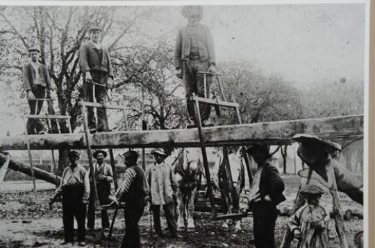 Foto Stammholz sägen